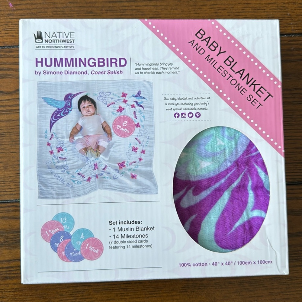 Native Northwest Baby Blanket and Milestone Set - NWT